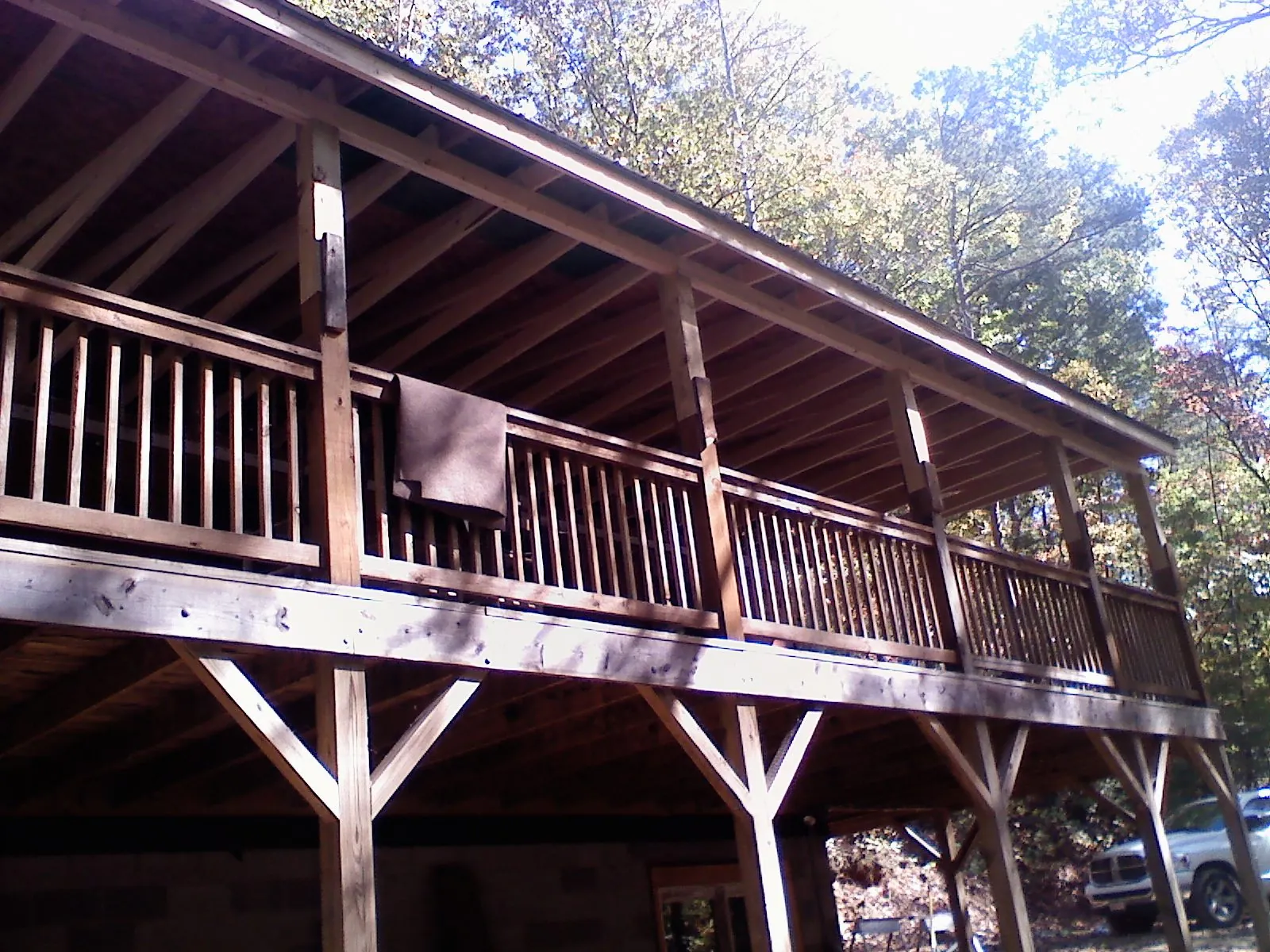 Timber framing under a new elevated porch and deck — Roof Leak Repair in Kemp by Roofing Brothers